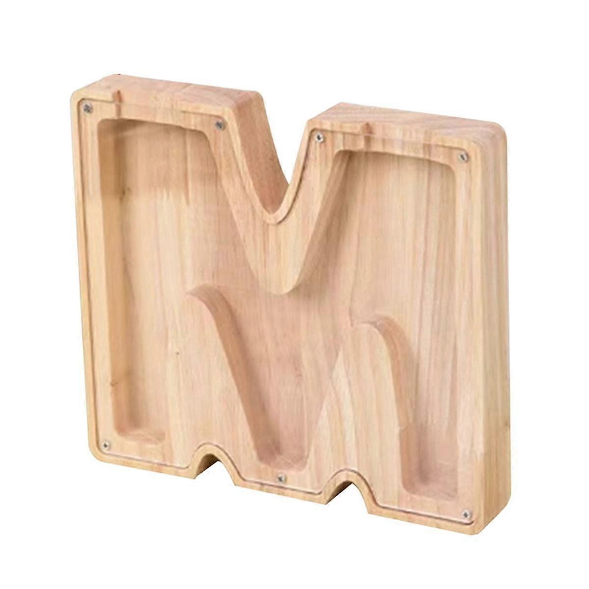 レター貯金箱キッズ貯金箱、木製アルファベット透明コインバンク、パーソナライズされた装飾的な貯金箱