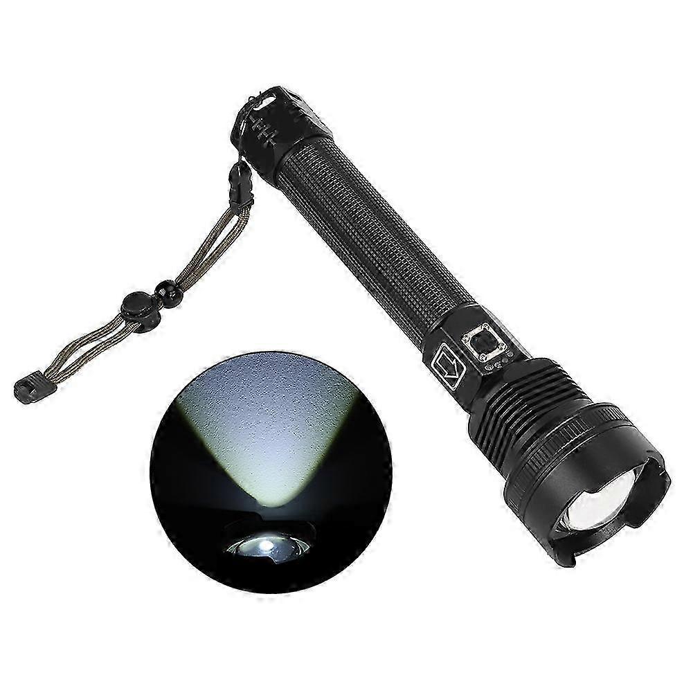 Super Bright Portable Flashlight with Telescopic Zoom USB Charging Waterproof for Outdoor Use