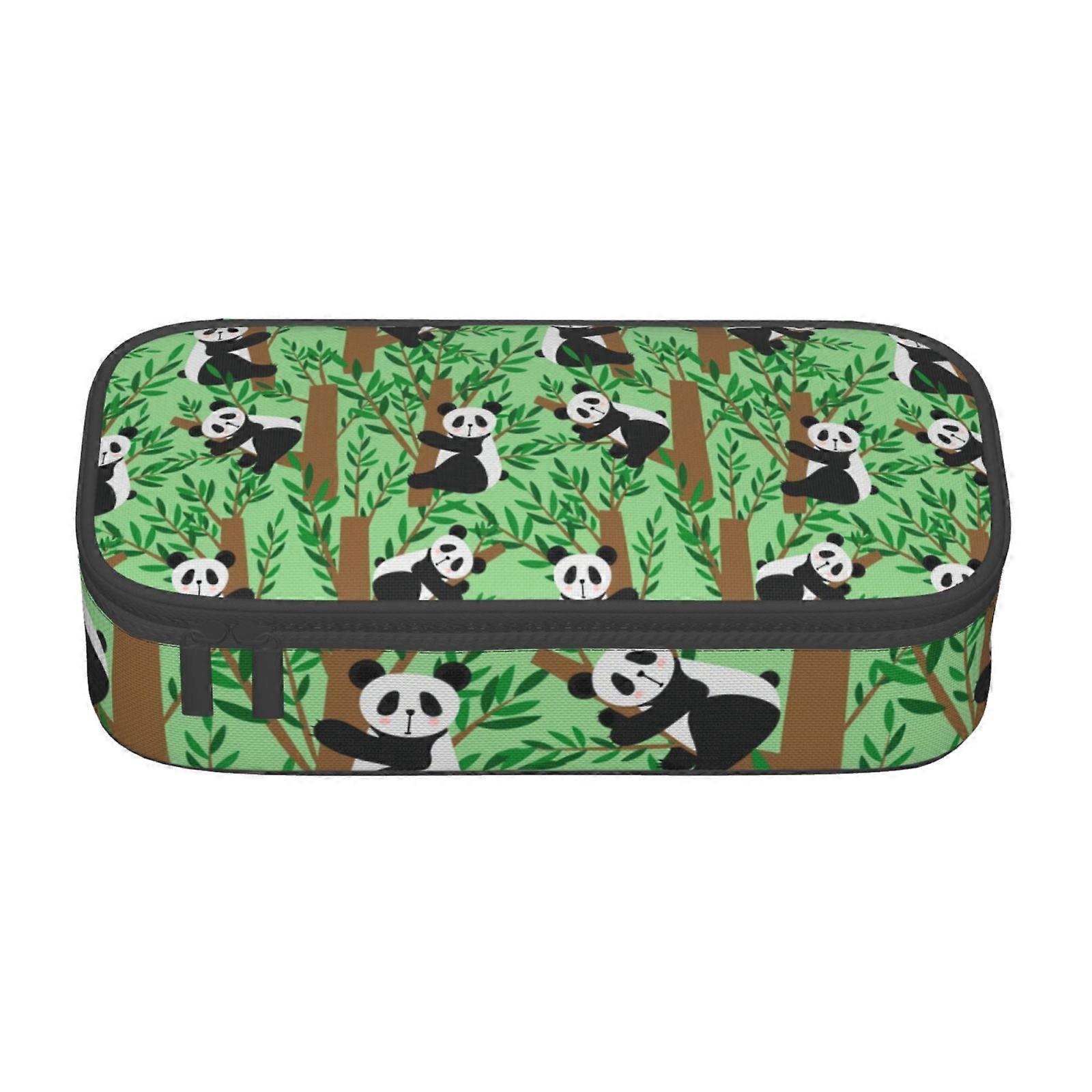 لطيف الباندا تسلق شجرة مقلمة الحقيبة كبيرة السعة قلم رصاص حقيبة ماكياج اللوازم المكتبية القرطاسية صندوق قلم رصاص مع سحاب