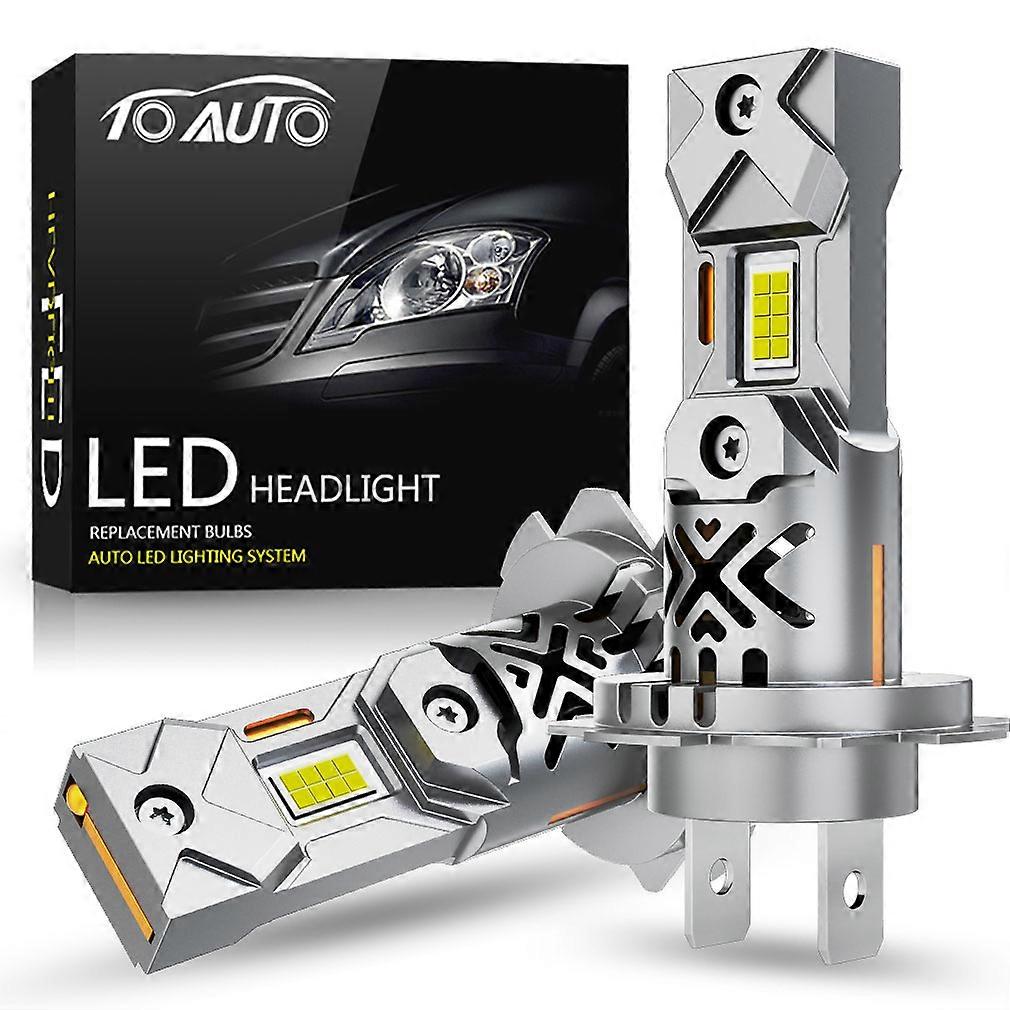 2Pcs H7 Turbo LED Head Lamp Bulbs 160W 90000LM H7 LED Lights 1:1 Mini Size Head Lamp Wireless CSP LED Chips Car LED Headlight