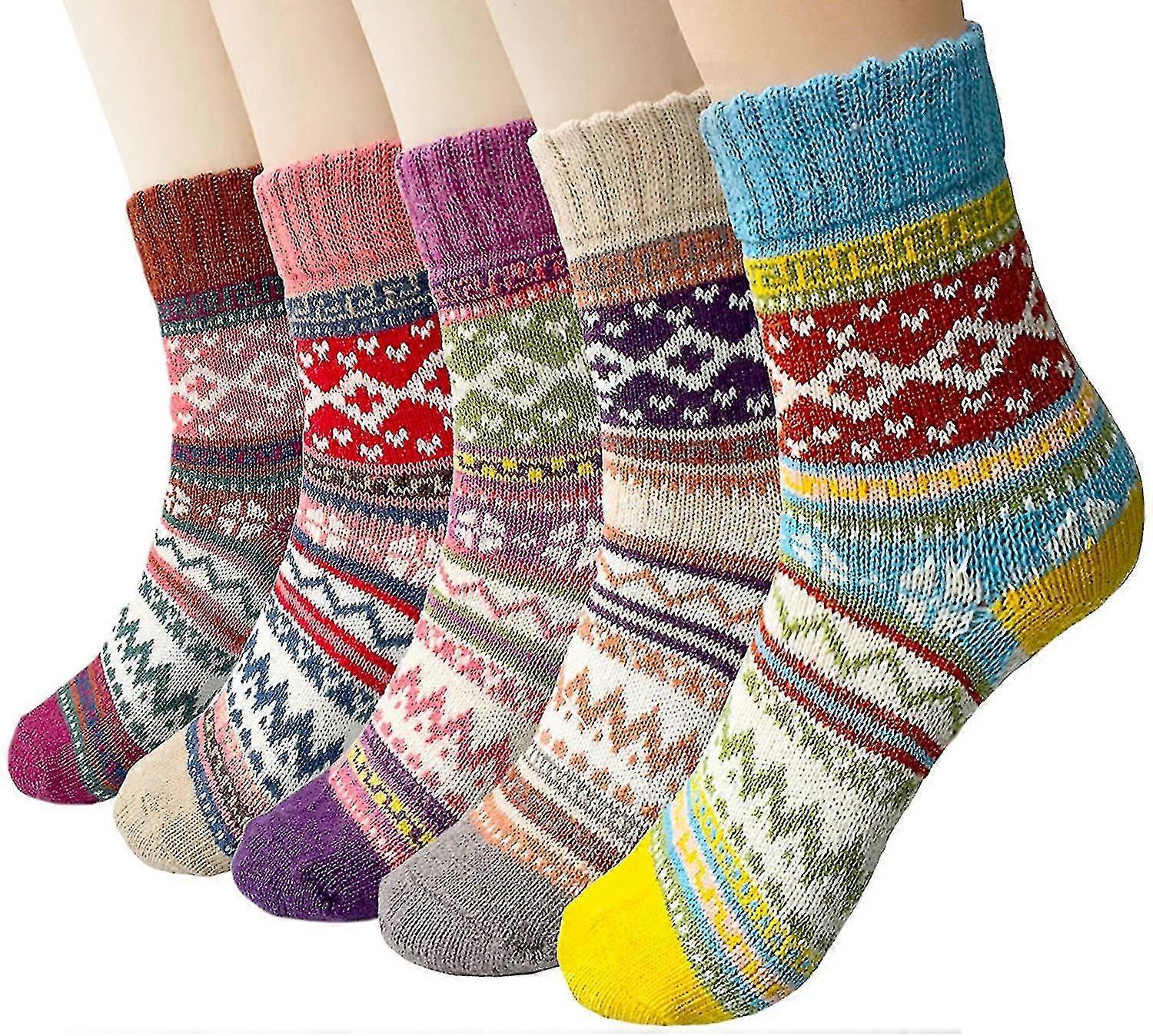 3 Pairs Women's Thermal Socks - Thick Warm Wool Winter Socks