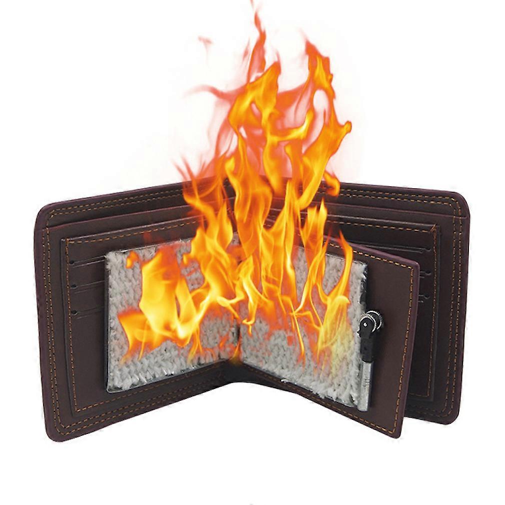 Magic Flaming Fire Wallet Magician Stage Street Inconceivable Show Prop, Upgraded Magic Flame Wallet Brown