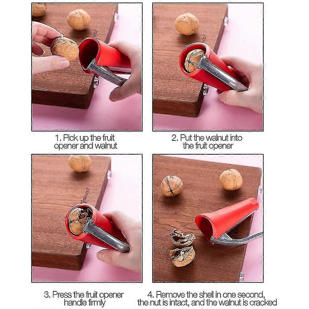 Nussknacker mit Walnussknacker für Nüsse, Pekannuss, Walnüsse Rot-3