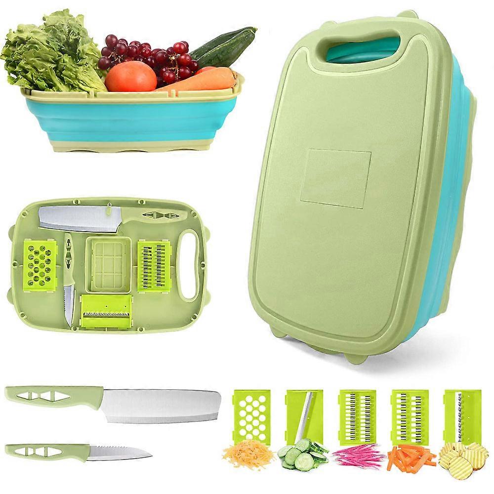 Multifunctional foldable portable kitchen cutting board