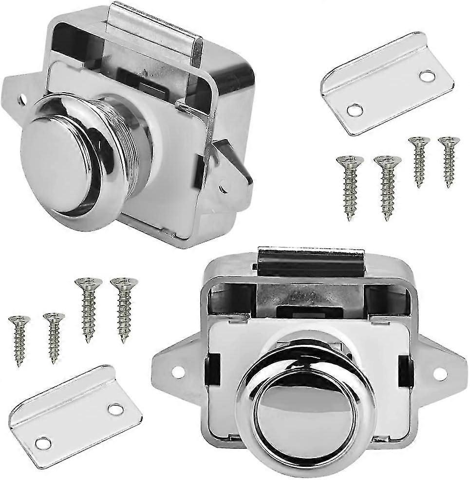 Datorer Push Lock Lås RV Möbler Lock Metalllås Knopp Lock Push Lock Lådor Möbler Lock Möbler Lock