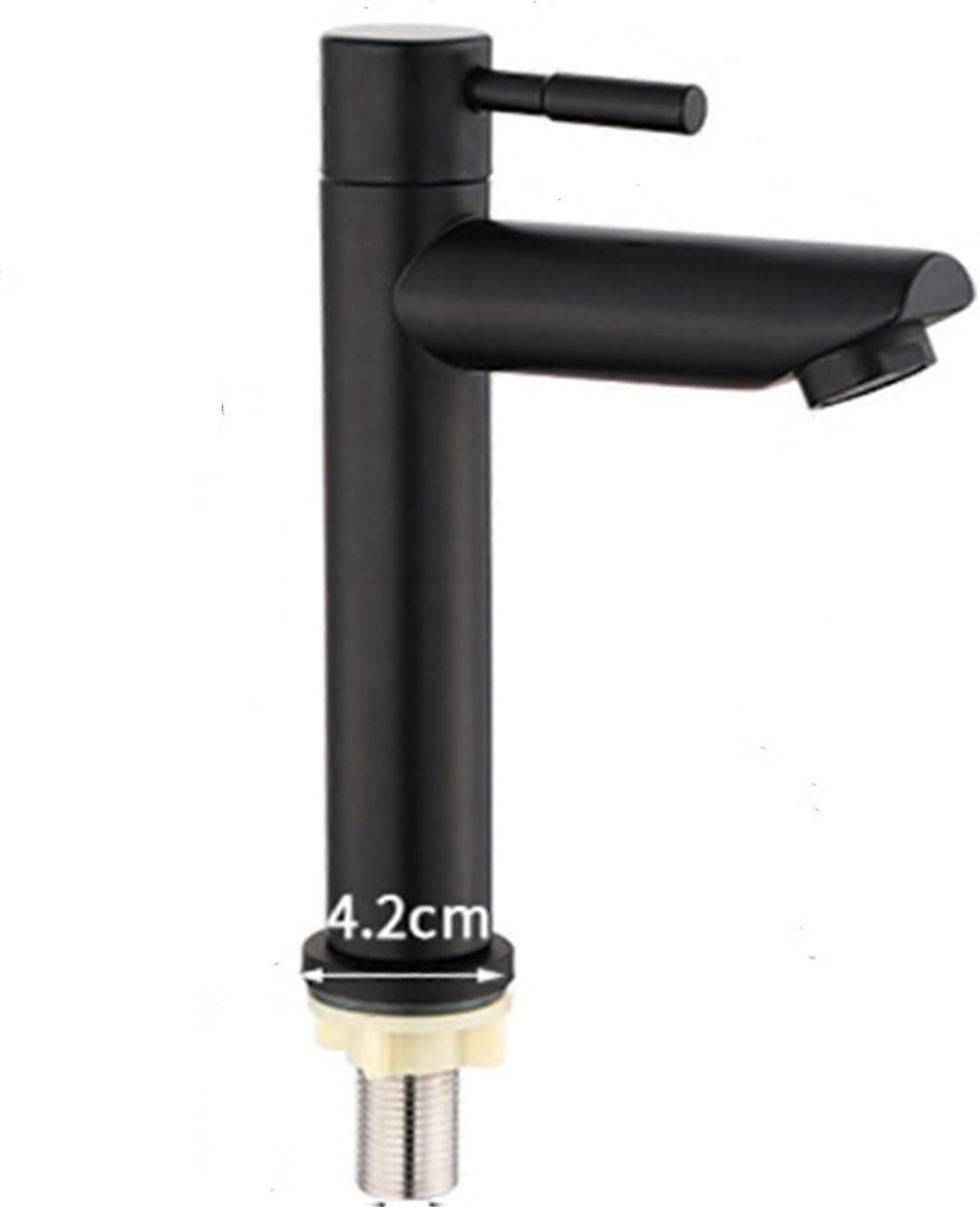 Robinet de salle de bain en acier inoxydable noir mat