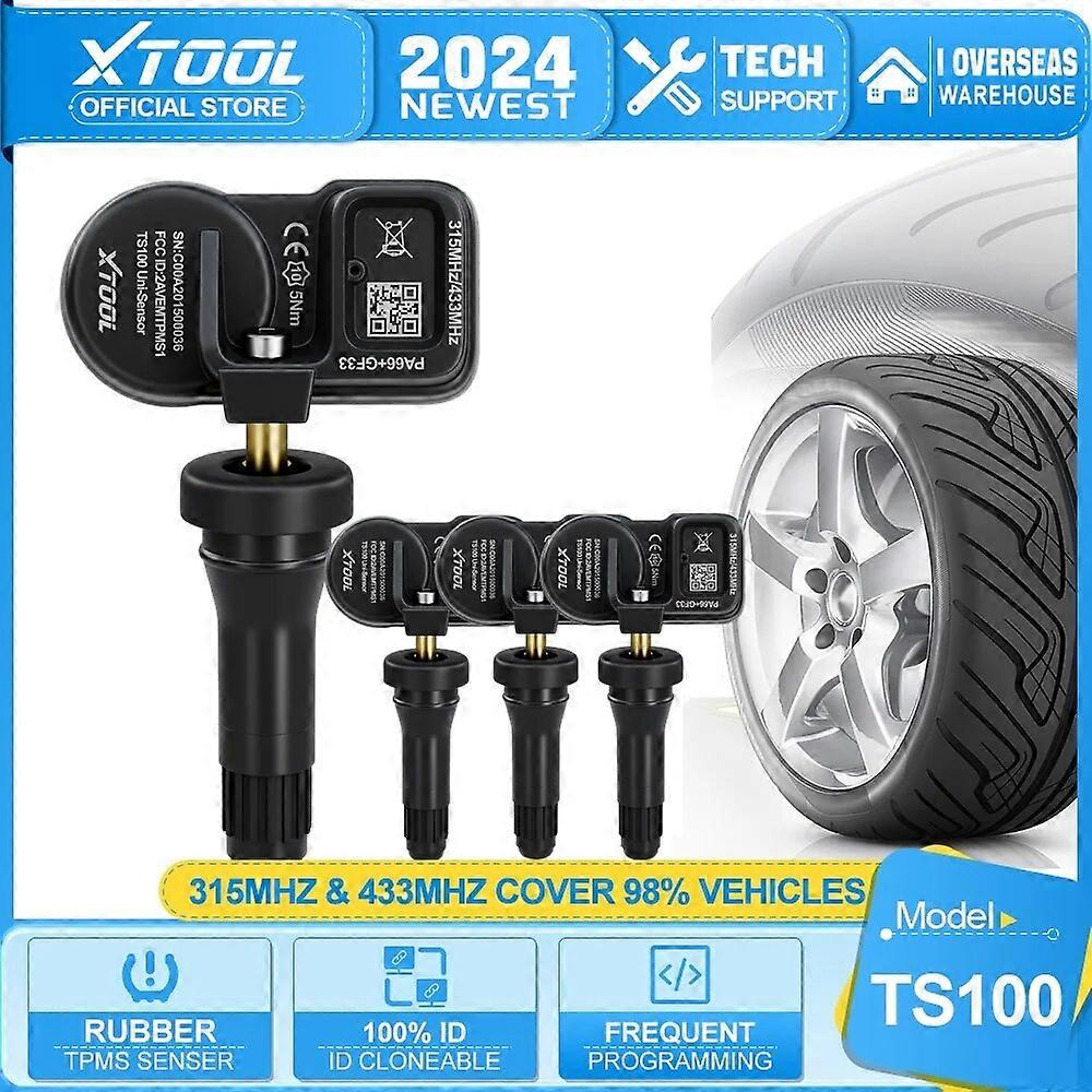 Motor Vehicle Sensors XTOOL TS100 Sensor Rubber Version 433 MHz 315 MHz Work on TPMS TP150 IP819TP Programmer Tire Repair Tool Pressure Monitor Tester