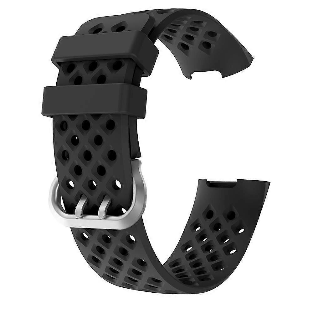 For Fitbit Charge 3 / 4 Hollow Square Silicone Strap
