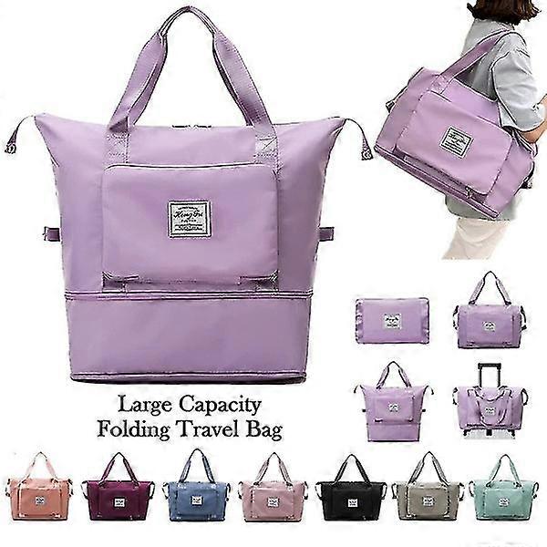 Large Capacity Folding Bottom Extension Design Travel Bag Lightweight Waterproof Carry On Luggage Bags With Fixed Strap Dry And Wet Separation Duffel