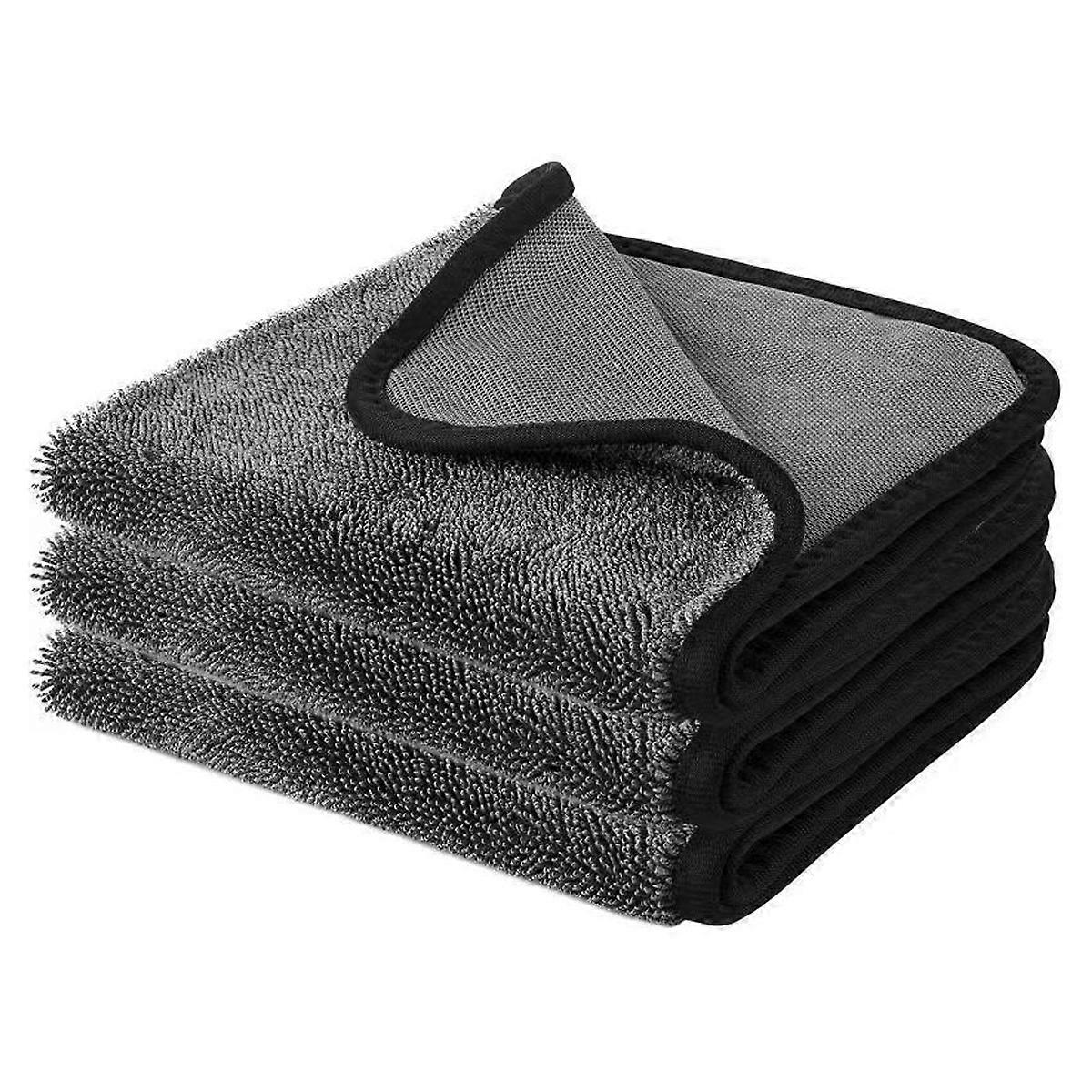 3-Pack Dark Gray Microfiber Cloths