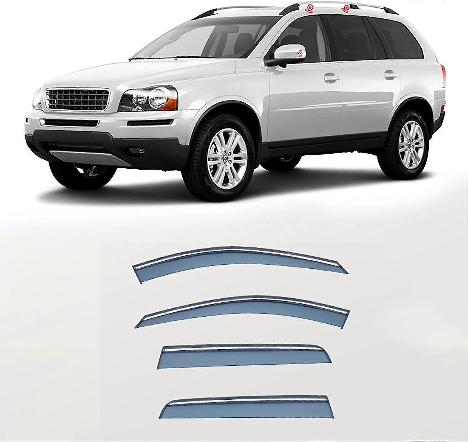 Stainless Steel Car Wind Deflectors Window Visor Rain Guard Vent Sun Shade Deflector, Compatible with Volvo XC90,MK1 2002-2014