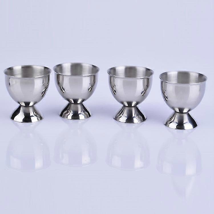 Egg Cup Holder Set  Stainless Steel Egg Tray Kitchen Tool4pcs, Silver)-MXBC