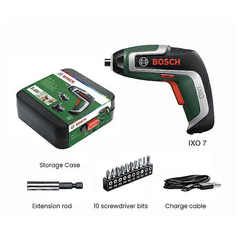 Bosch IXO 7 Cordless Electric Screwdriver Set Power Tools Multi-Tool Magnetic Drill Bits Quick Replace Screwdriver Kit with Led