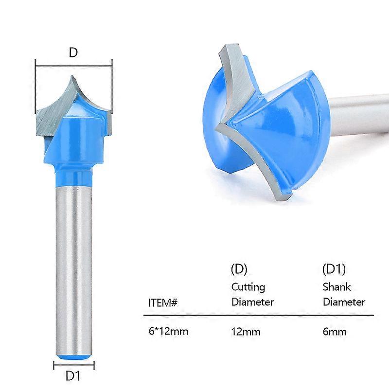 Millling Cutter 6mm Shank CNC Round Nose Bits 12-32mm Round Point Cut Bit Solid Carbide Tools for Woodworking 1pc