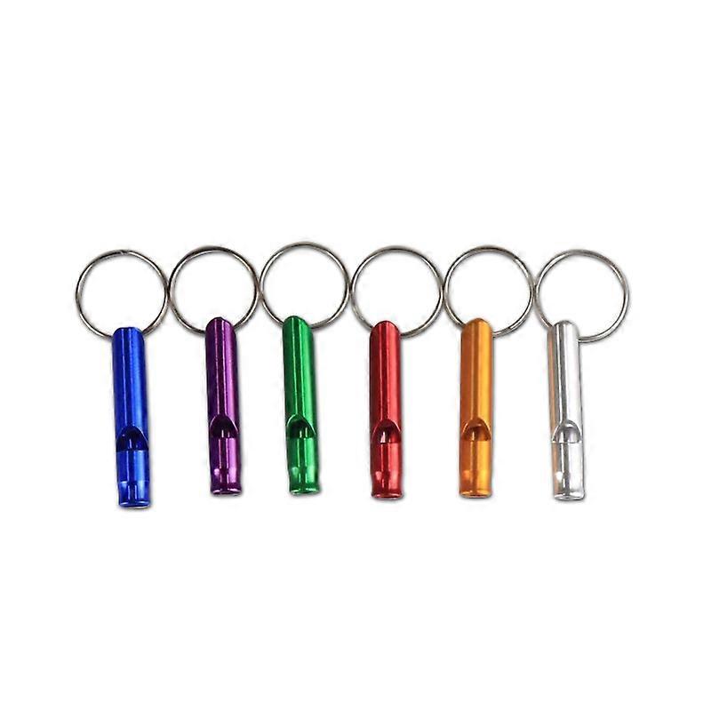 7Pcs Aluminum Whistles Emergency Survival Whistles with Key Ring Chain for Sport Referee Hiking Camping Climbing