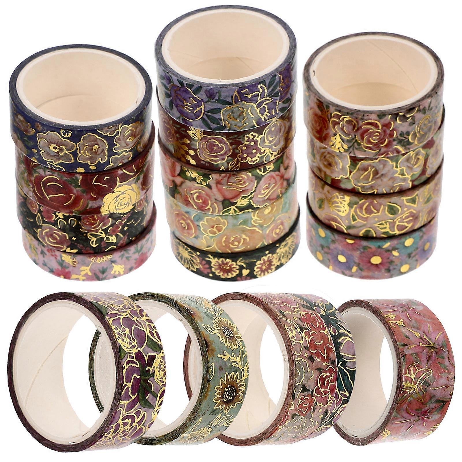 18 Rolls Flower Pattern Washi Paper Tapes Scrapbooking Diary Decorative Stickers
