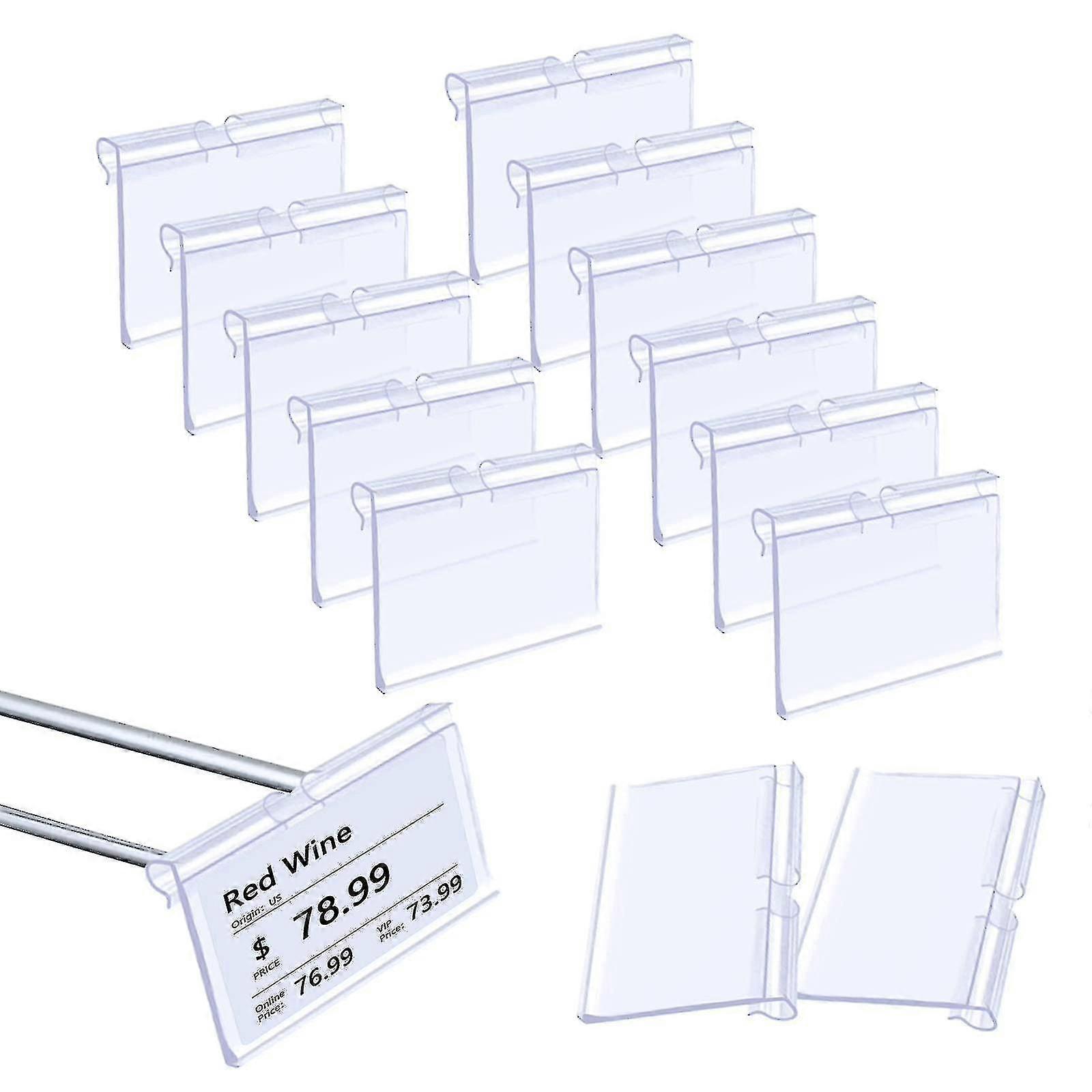70pcs מחזיקי תווית פלסטיק שקופה עבור מדף חוט מחירים קמעונאיים מחזיקי תג סימן סחורה מחזיק תצוגה לסופרמרקט -aya