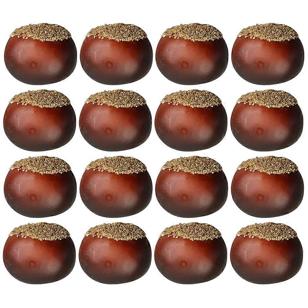 16pcs Artificial Chestnut Lifelike Chestnut Fake Nuts Foams Artificial Faux Nuts
