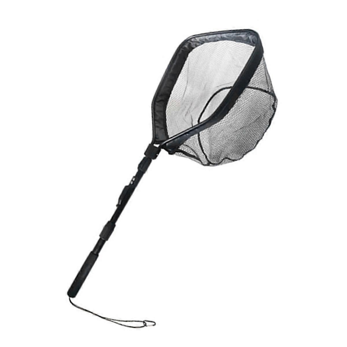 Floating Fishing Net Foldable Landing Net Easy Catch&Release with Telescopic Pole Rubber Coated Fish Net (100cm)