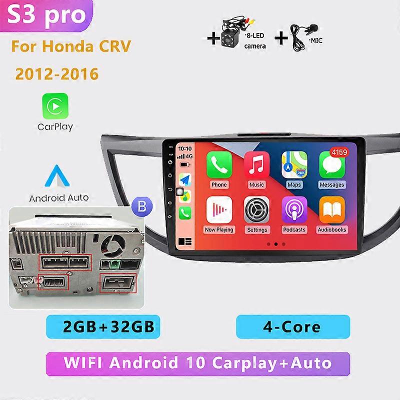 4G+64G 8-core 2DIN Android 10 Car Radio Stereo Multimedia Player Carplay Auto WIFI GPS navigation for Honda CRV CR-V 2012-2016
