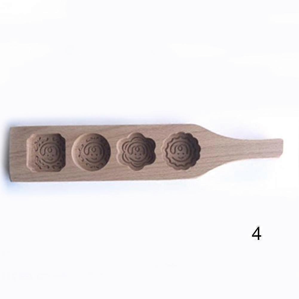 4 Flower Shape Grid Environmental Wooden Muffin Mooncake Cups Handmade Soap Molds Biscuit