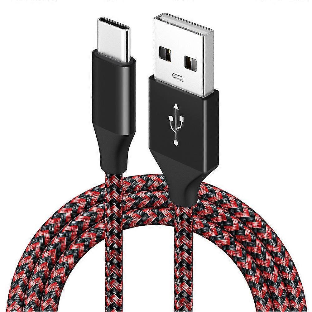 1pc Red Usb C Charger Cable 2m, Usb 3.0 Type C Fast Charging 3a Braided Usb A To Usb C 480mbps Data Transfer, Compatible With Samsung Galaxy S22 S21 S