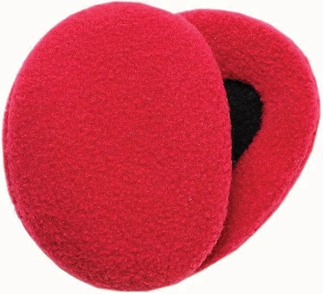 Bandless Ear Warmers/Fleece Earmuffs with Thinsulate - Red, Large