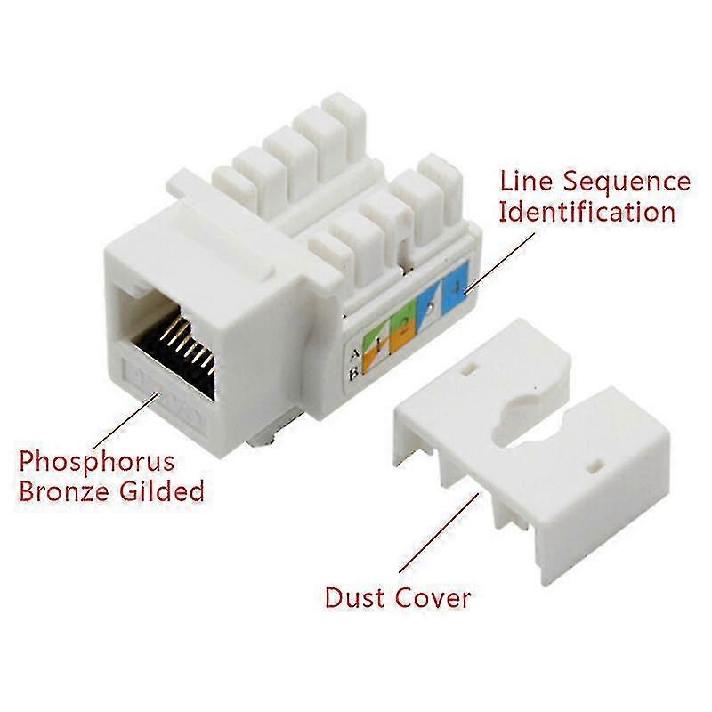 5pcs Cat6 Rj45 110 Punch Down Keystone Computer Module Network Ethernet Jack