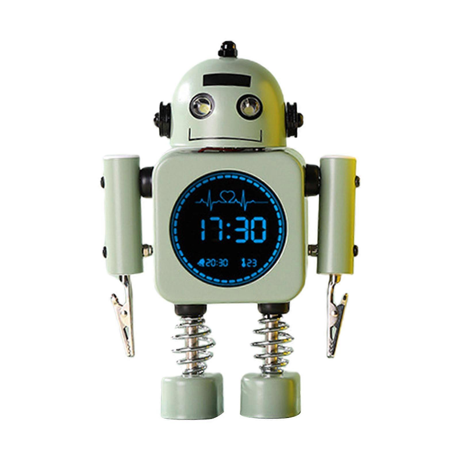 Robot Smart Digital Alarm Clock with Snooze Mode Temperature Displaying