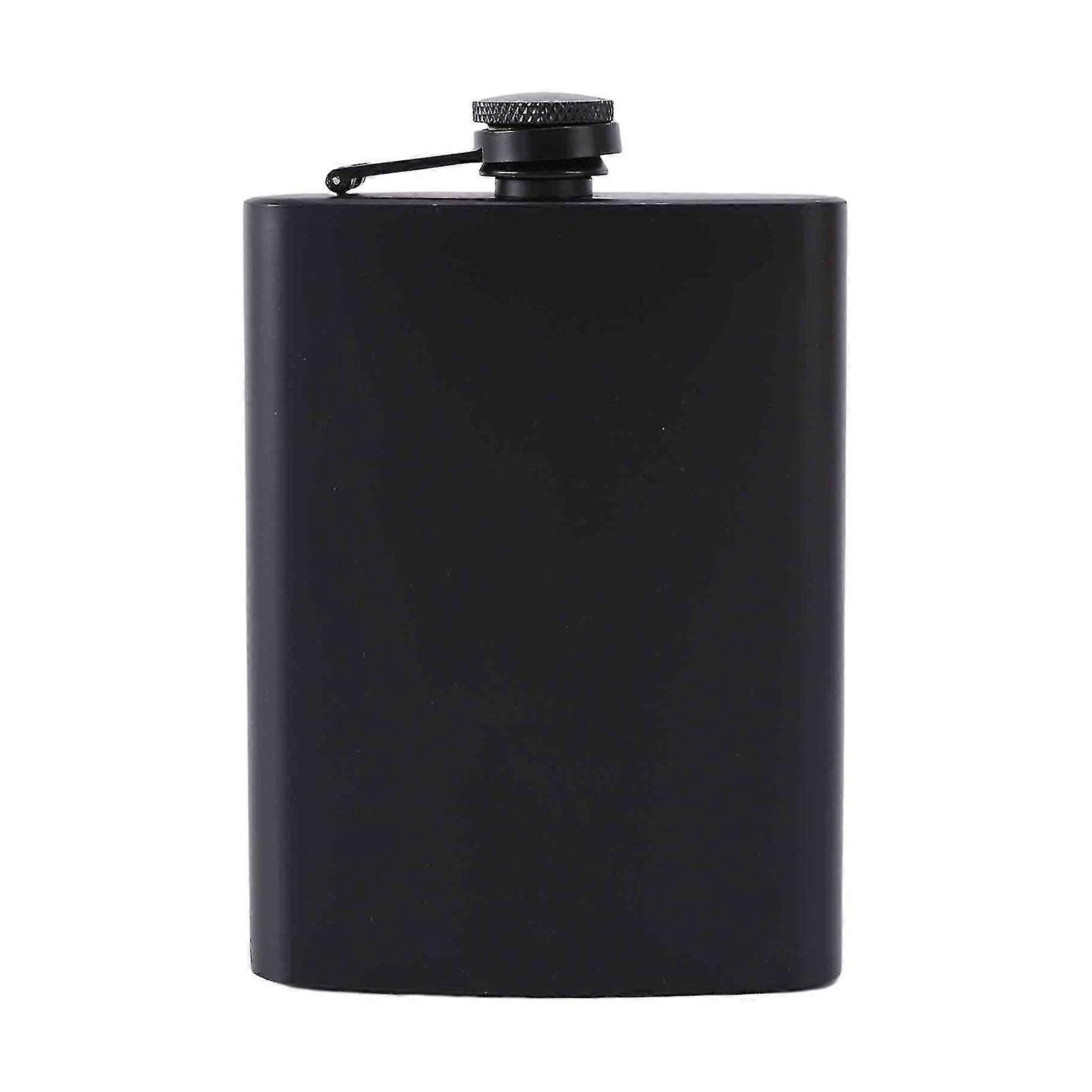 Wharick 6oz/7oz/8oz Hip Flask Leak-proof Convenient Stainless Steel Matte Black Whiskey Flask for Outdoor