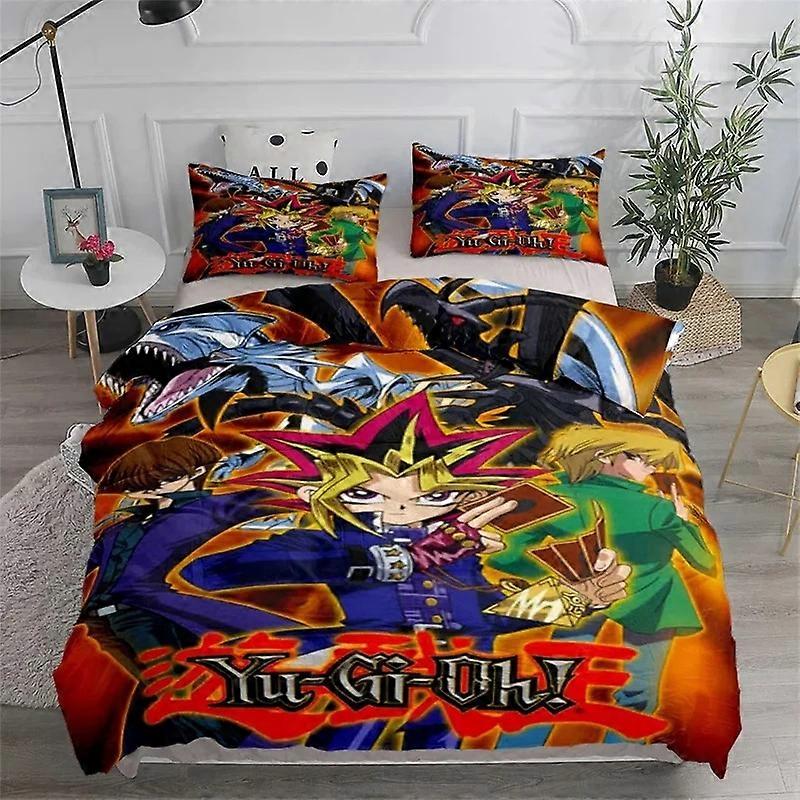 f1603 Lençóis Yami Yugi Jogo Capa de Edredão Conjunto Reino Unido Único Duplo Rei EUA Twin Full Queen Size Conjunto de Roupa de CamaLençóis Rt1603