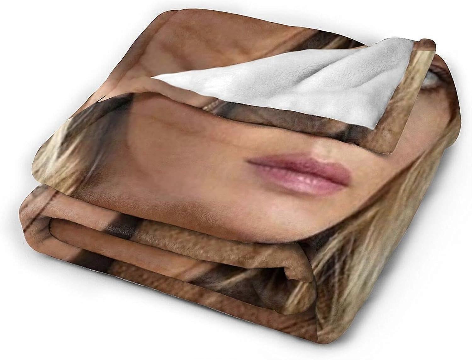 Jennifer Lawrence Filt Ultramjuk Flanellfilt 3D-tryck Fluffig plysch filt Sängkläder Dekor Kasta Filt för vardagsrum Sovrum Sovsal Dekor (3Si