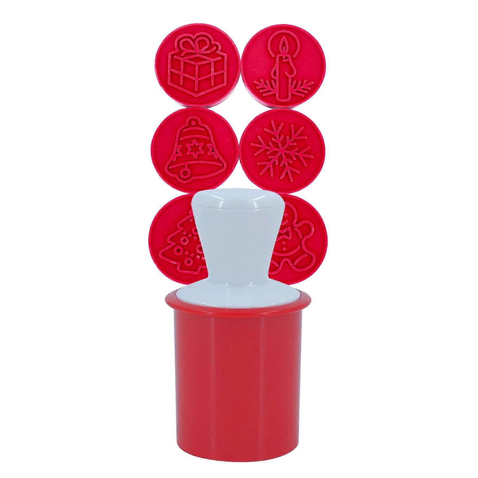 Xmas Cookie-Stamps Set 6 Patterns Non Stick Biscuits Cutter Party Diy Decoration