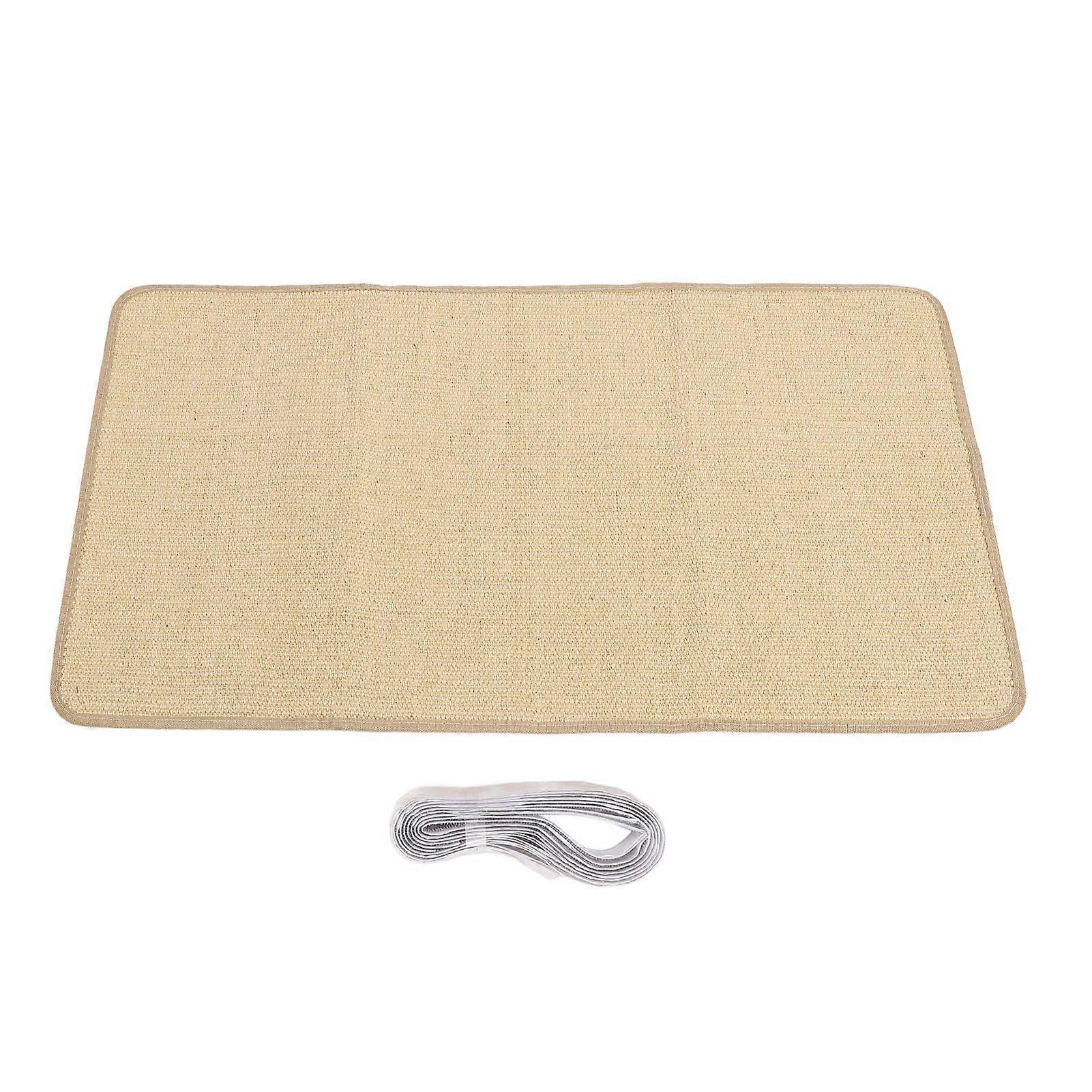 Cat Scratcher Mat Protect Couch Wearproof Horizontal Sisal Cat Scratch Mat with Back Hook and Loop 50 X 90 X 2cm / 19.7 X 35.4 X 0.8in
