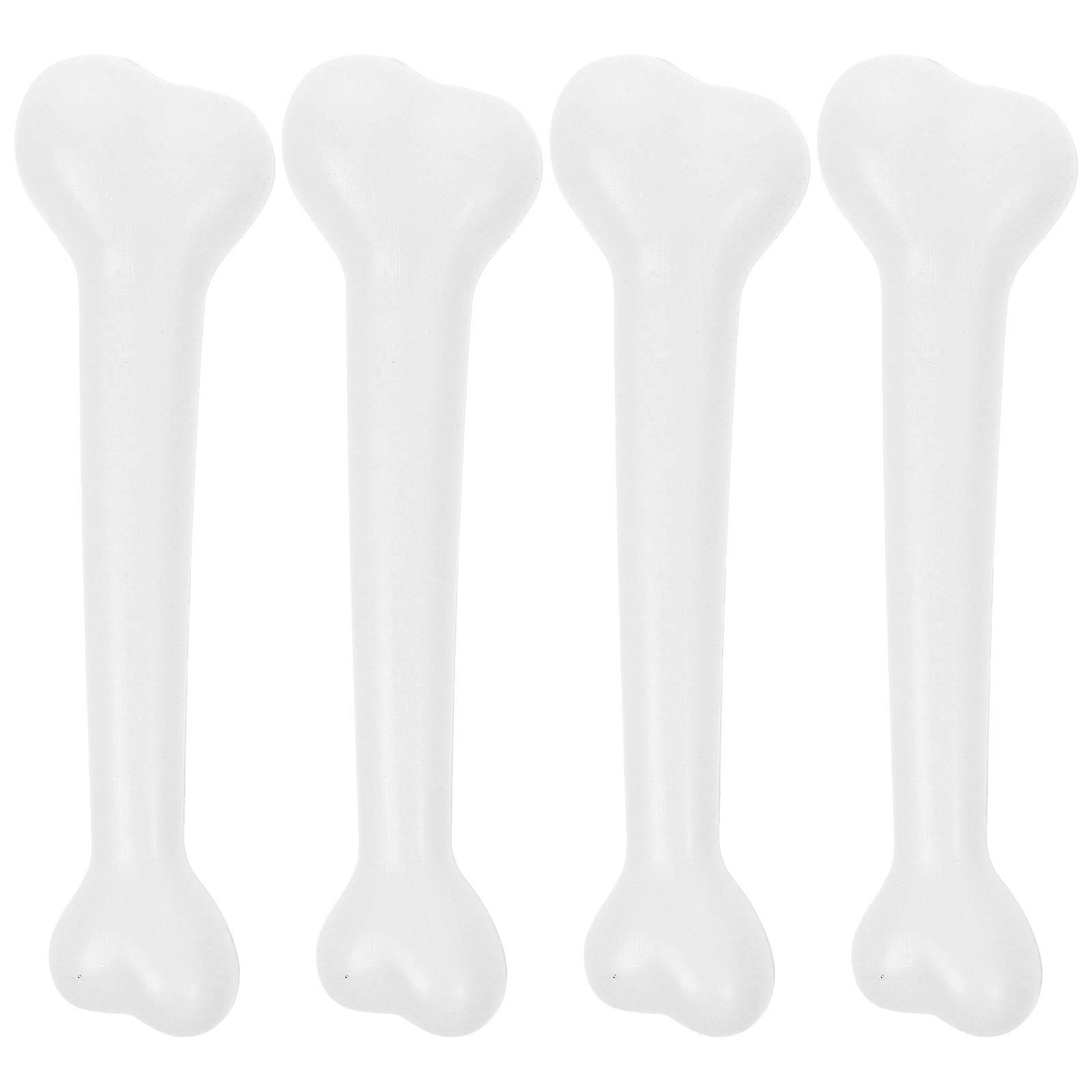 4PCS Halloween Props Simulative Human Skeleton Plastic Bones Model Dog Bones Toy False Bones (White)