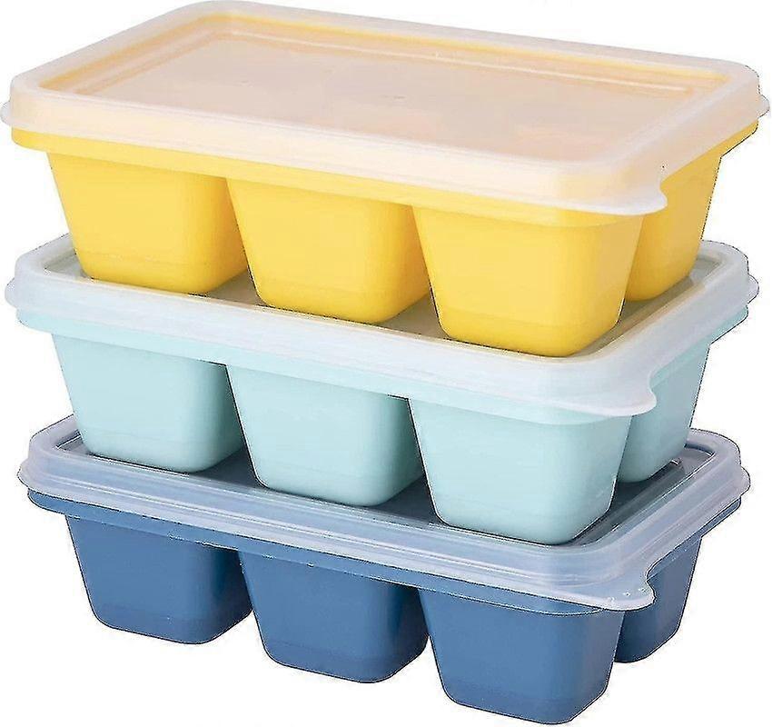 3pcs Mini Ice Cube Trays, Silicone Ice Molds Hy