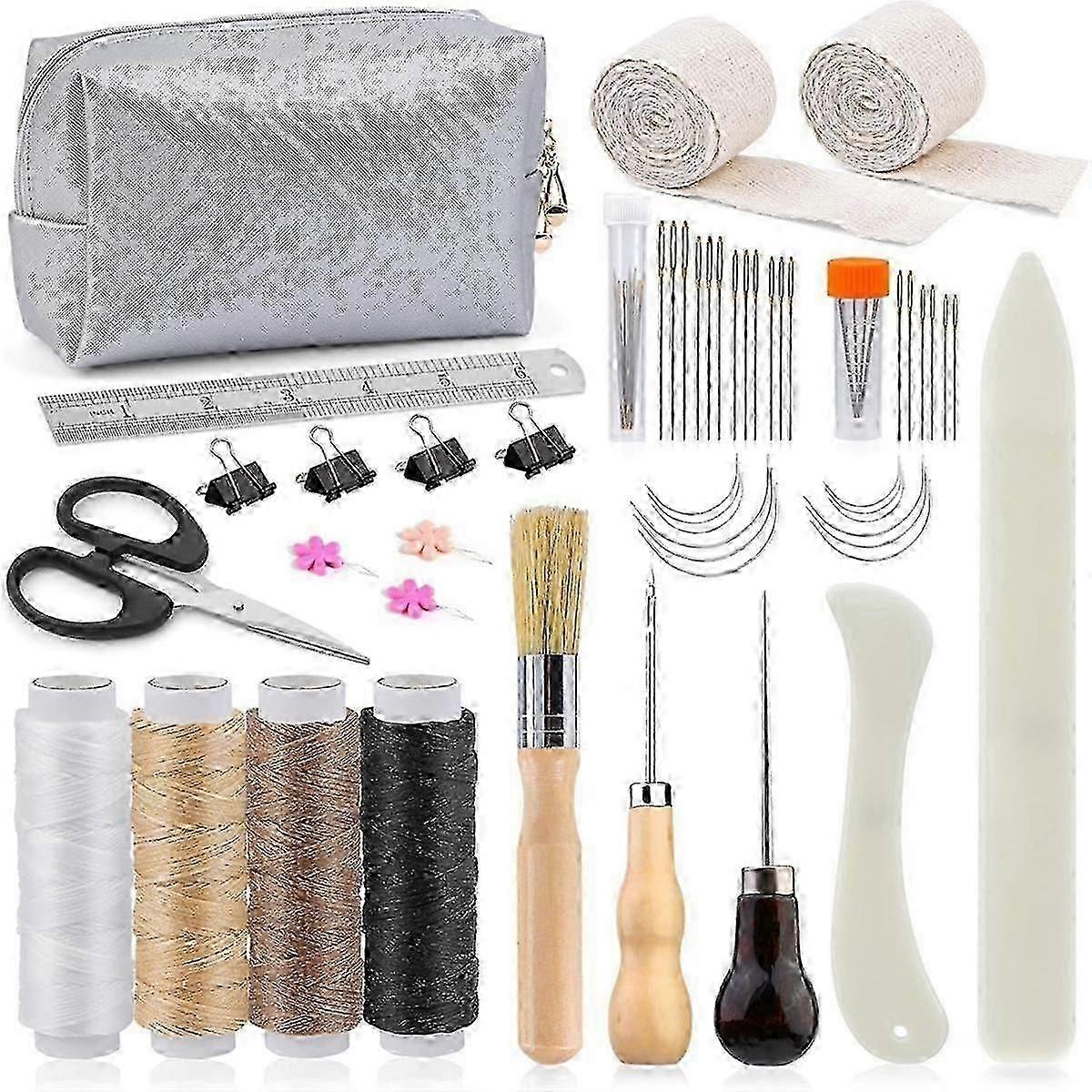 53 قطعة مجموعة تجليد الكتب ، مجموعة تجليد الكتب للمبتدئين ، مواد تجليد الكتب ، أدوات تجليد الكتب مع مجلد العظام