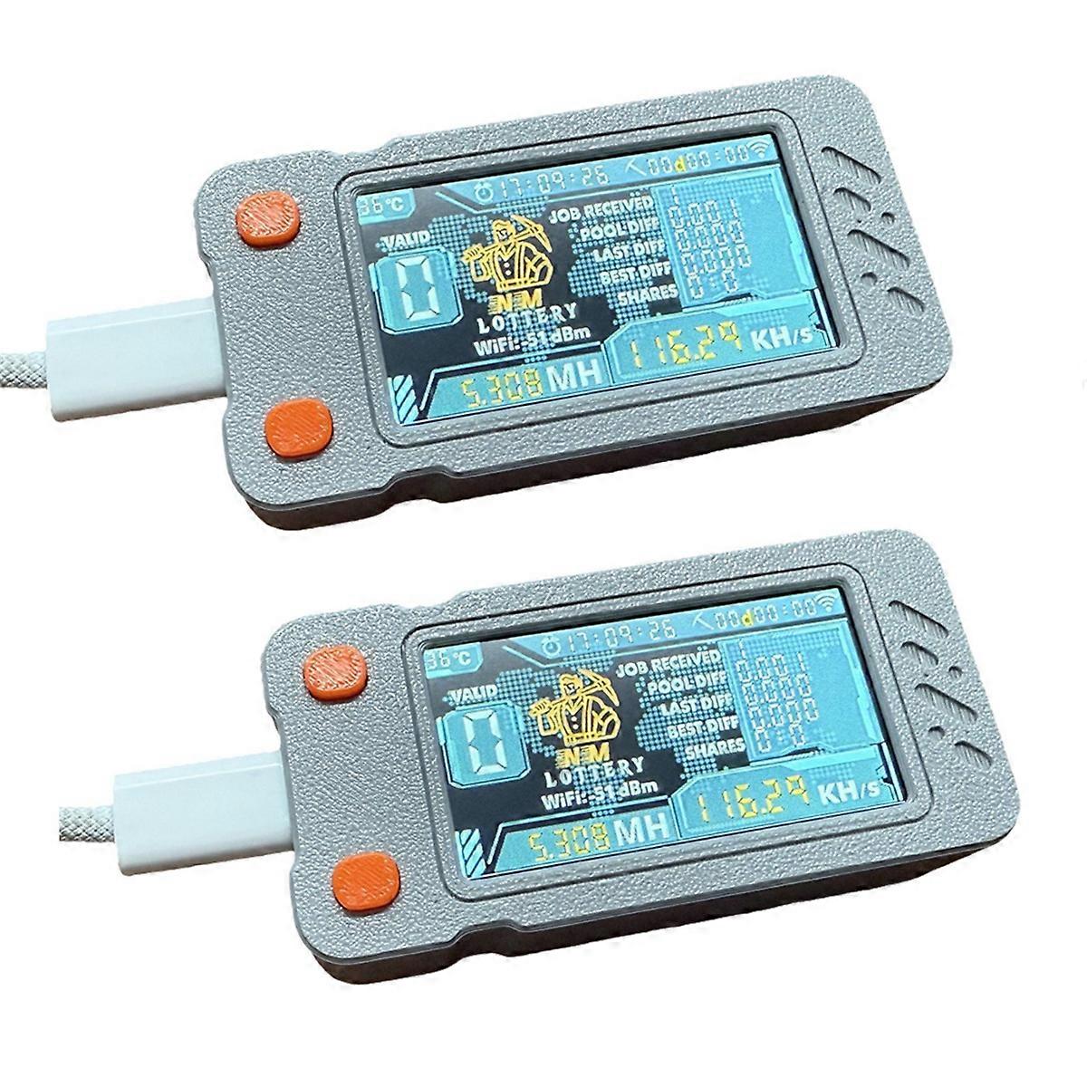 2PCS Upgraded Nerdminer Miner 117KH/S Mini BTC Solo Lottery Mining Miner with Color Screen Bitcoin BTC Miner Nerd Miner