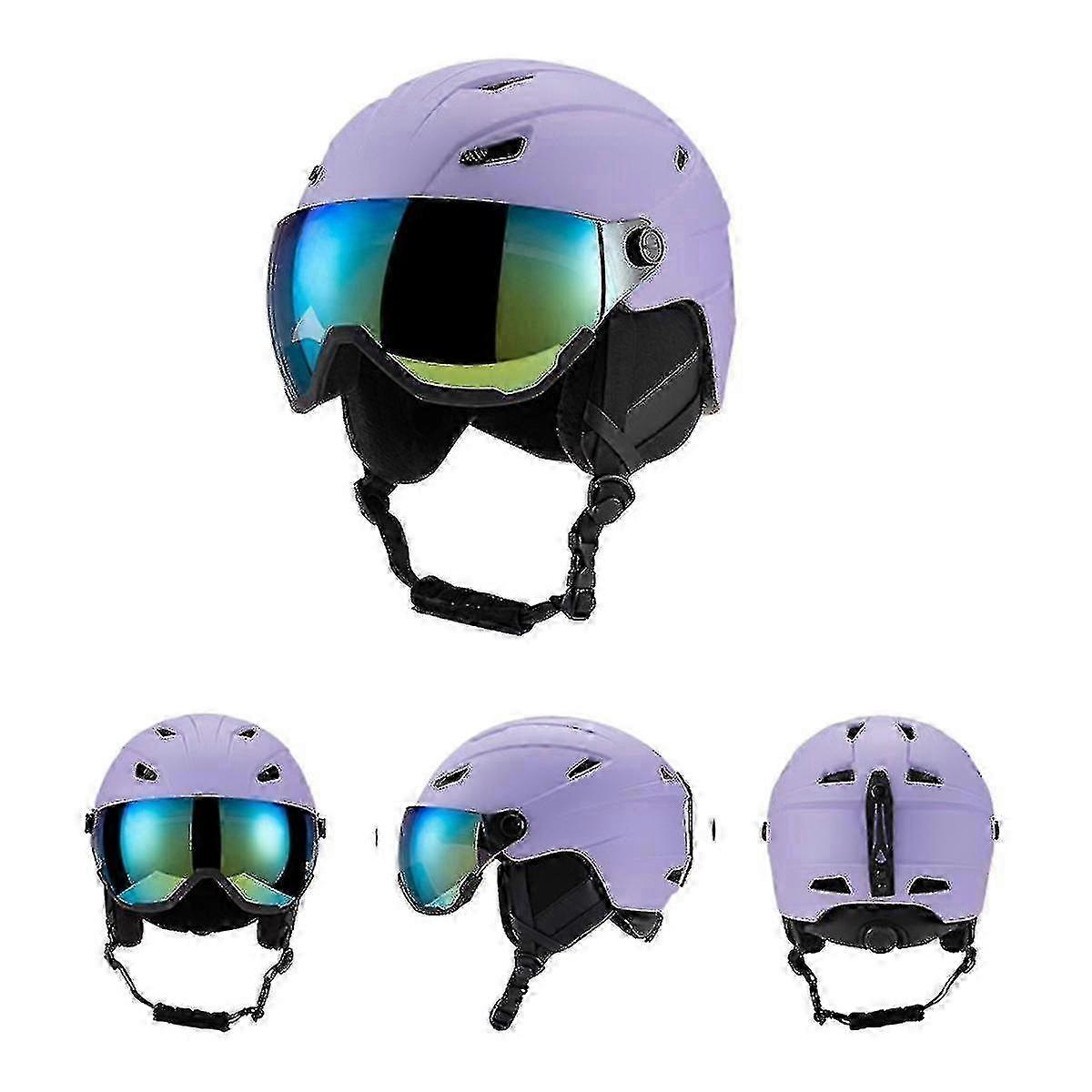 Ski Helmet With Ski Goggles, Snowboard Helmet And 2-in-1 Visor Goggles Set