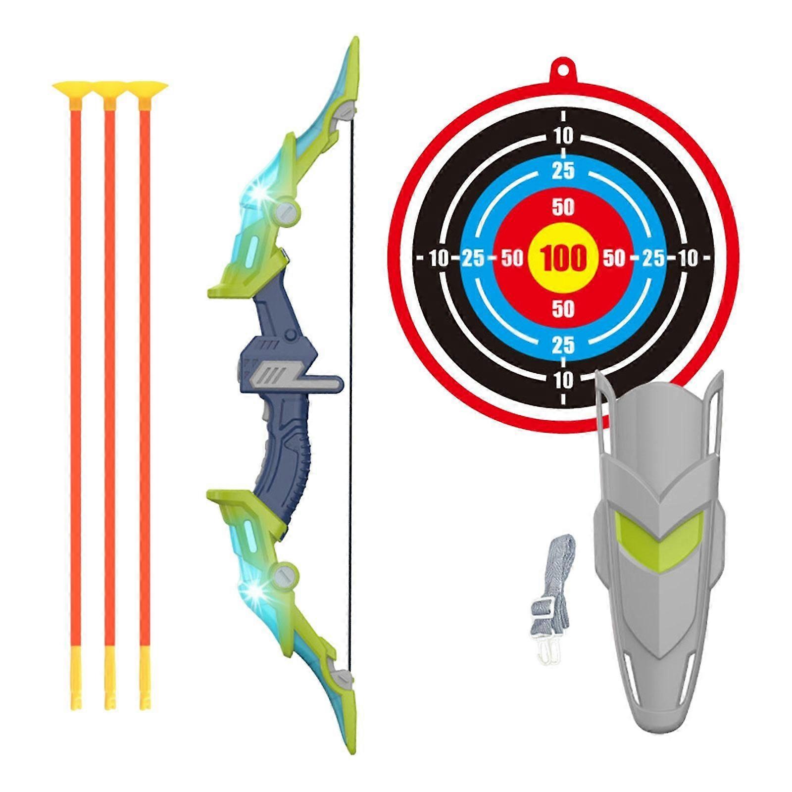 Çocuklar için Yay ve Ok Oyuncak Seti Açık Hava Spor Oyunu Parti Malzemeleri Doğum Günü Hediyesi Yeşil