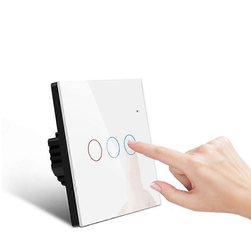 Durability Tempered Glass Panel AC220V Smart Touch Sensor Switch For LED Light