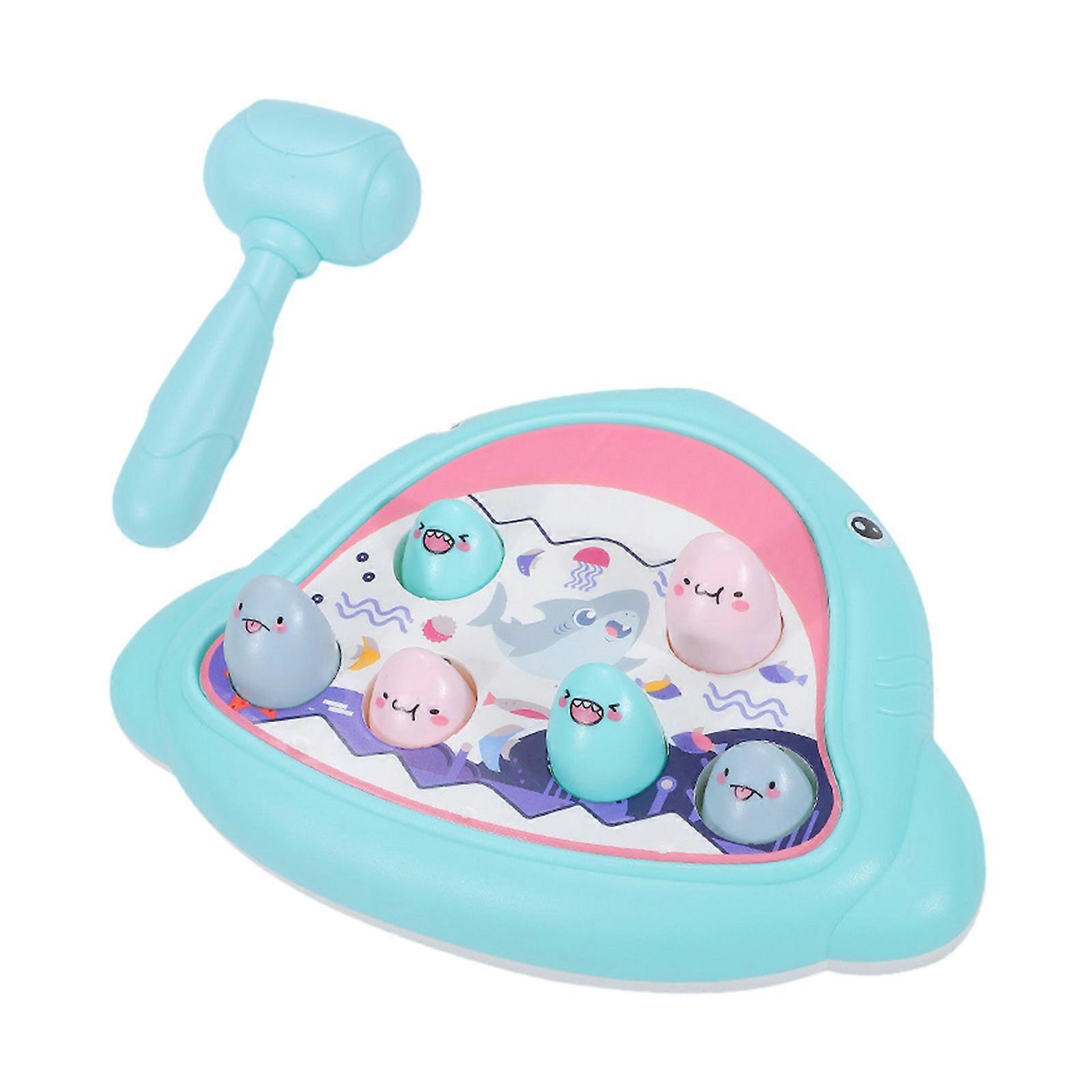 Funny Hammering Toy for Baby Kids Fine Motor Skill Training Early Learning Wrack-A-Mole Game for Children light blue
