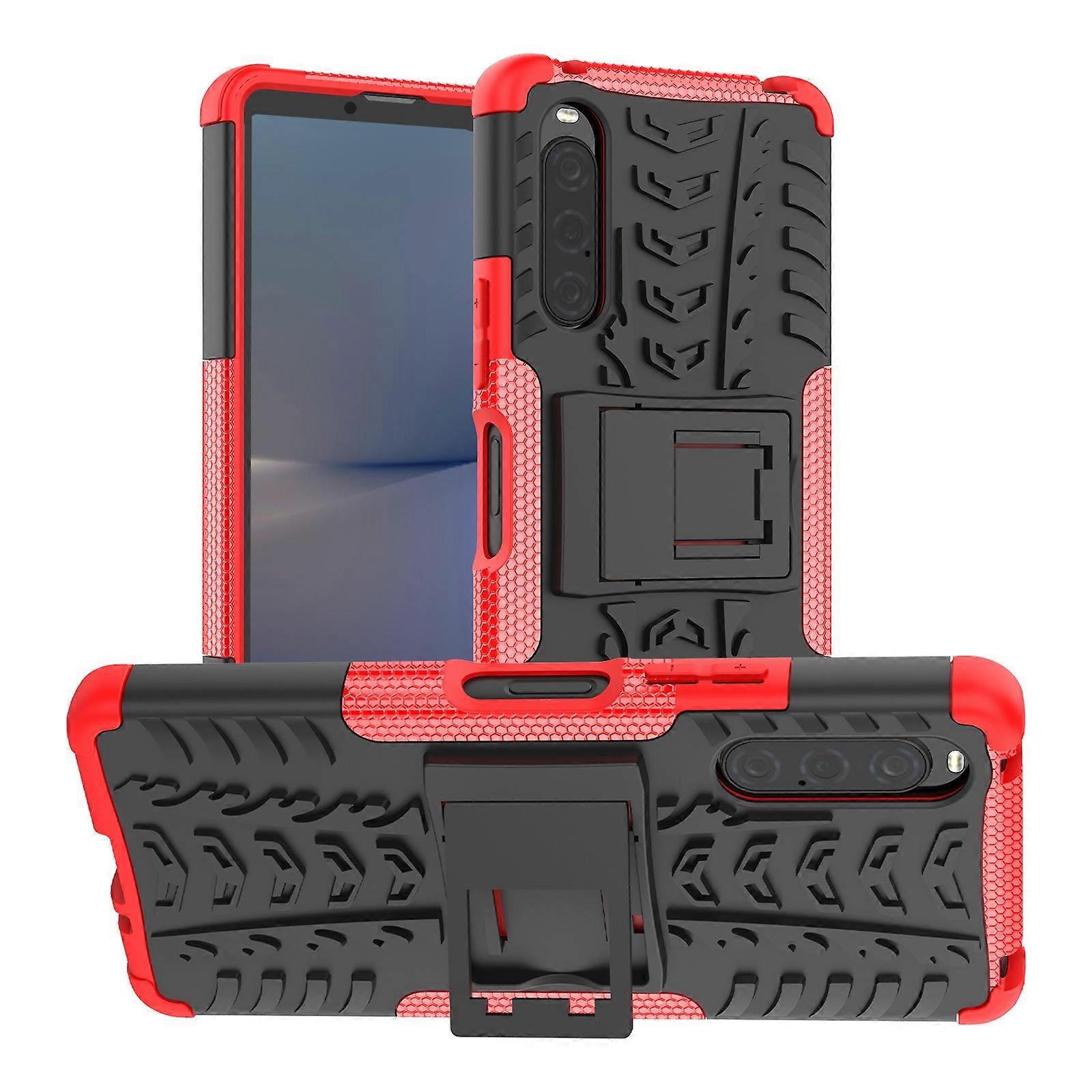 Tire Texture TPU + PC Phone Case with Holder