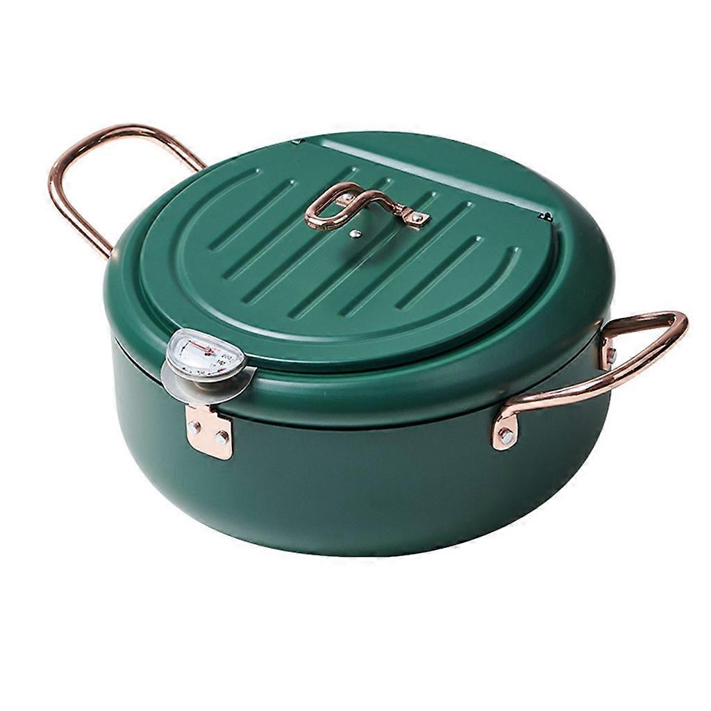 Japanese Tempura Deep Fryer Pots with Thermometer Lid with Non Stick Coating Mini Deep Fryers Tempura Chicken Easy Clean