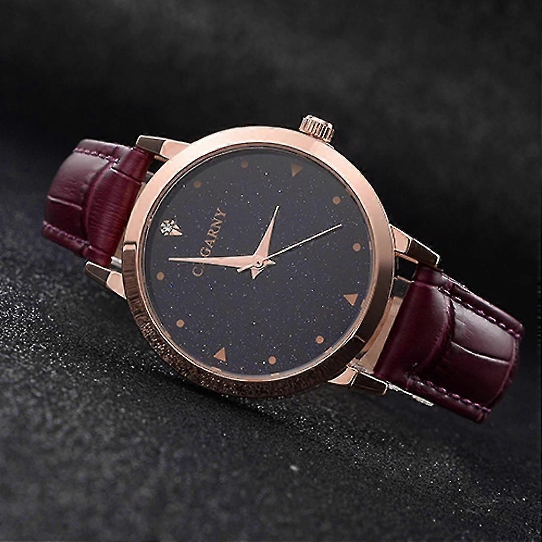 Cagarny 6875 Waterproof Quartz Movement Watch Purple