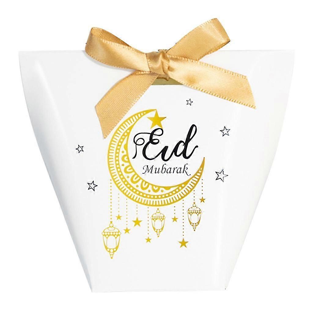 10Pcs Eid Gift Box with Ribbon Multipurpose Candy  Packaging