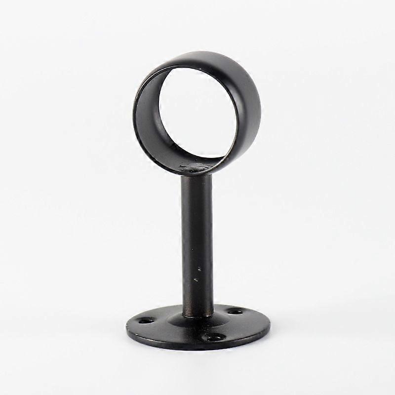 Ceiling Curtain Rod Hook Set - 2-Pack Black Brackets for Closet Rods