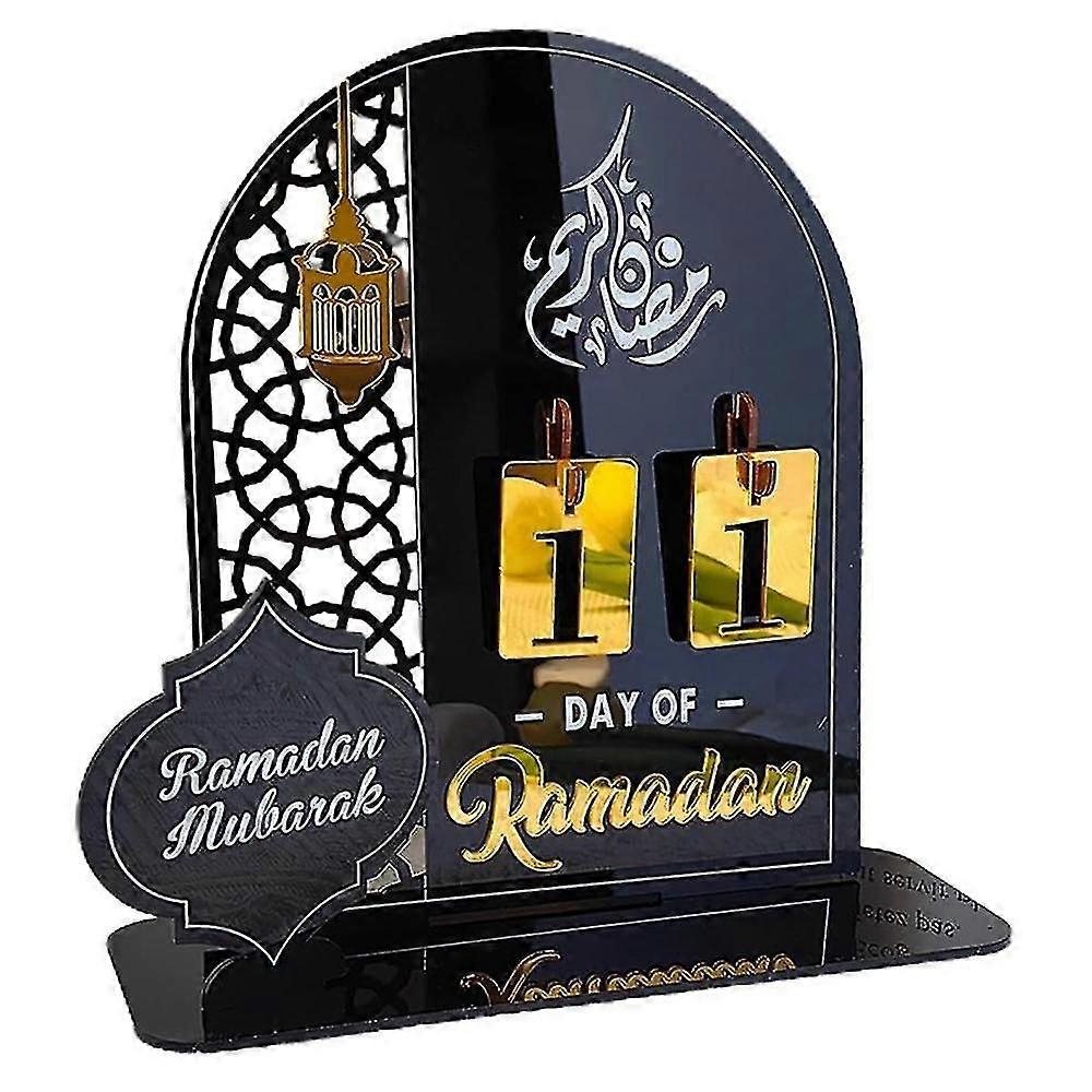 Eid Calendar, Diy Eid Countdown Calendar, 30 Days Acrylic Eid Diy Countdown Calendars For Table, Eid, Party Black