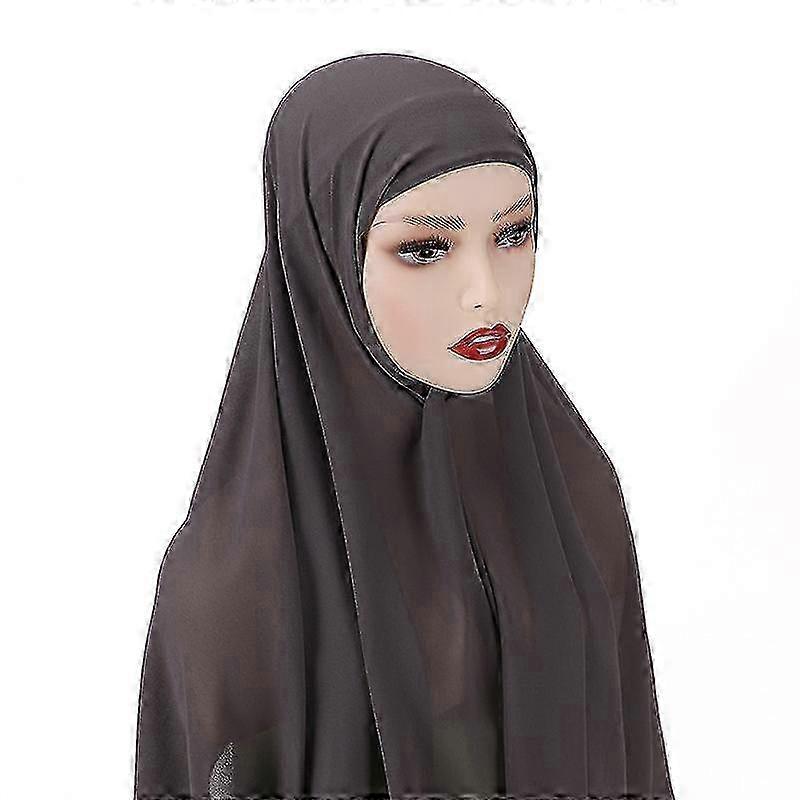 الحجاب مع غطاء داخلي مرفق وشاح شيفون الحجاب الفوري الحجاب الفوري النساء المسلمات أزياء غطاء الرأس شالات عمامة حجاب للنساء f26
