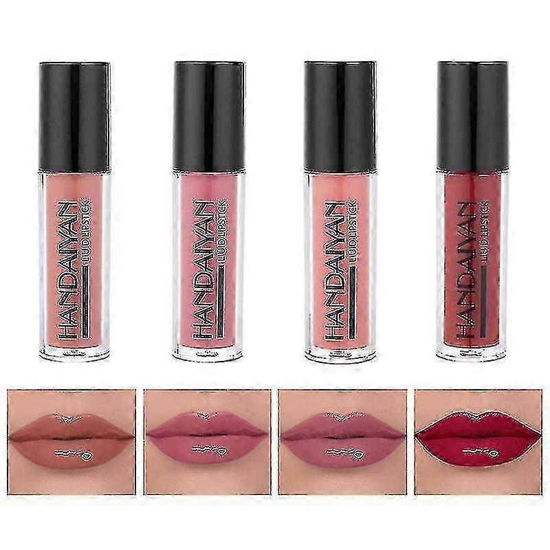 4pcs/set Matte Lip Gloss Set Liquid Lipstick Waterproof Long Lasting